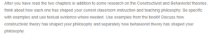 Constructivism and Behaviorist Theory