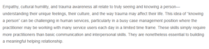 Empathy, Cultural Humility, and Trauma Awareness