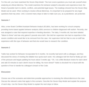 Ethical Dilemmas in Behavior Analysis - Applying the Seven-Step Model