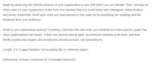 Ethical Practices Business Handout - Starbucks