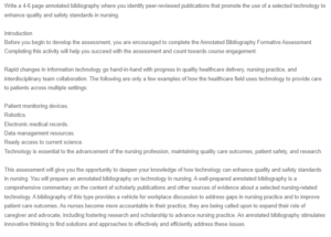 Evidence-Based Proposal and Annotated Bibliography on Technology in Nursing
