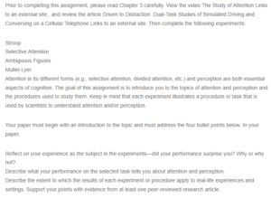 Experiments - Attention and Perception