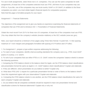 Financial Statements Examination of Non-US Companies That Use IFRS