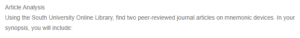 Journal Articles on Mnemonic Devices