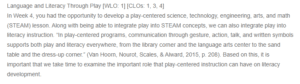 Language and Literacy through Play
