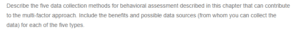 Methods of Data Collection for Behavioral Assessment