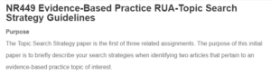 NR449 Evidence-Based Practice RUA-Topic Search Strategy Guidelines