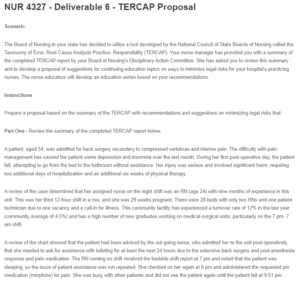 NUR 4327 - Deliverable 6 - TERCAP Proposal