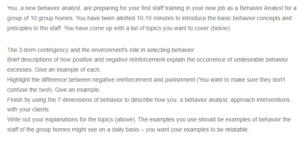 Staff Training - Basic Behavior Concepts and Principles