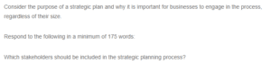 Stakeholders and Communications in Strategic Planning