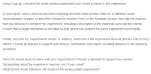 The Serial Position Experiment