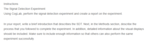 The Signal Detection Experiment
