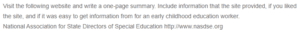 Website Summary - National Association for State Directors of Special Education