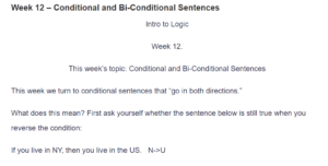 Week 12 - Conditional and Bi-Conditional Sentences