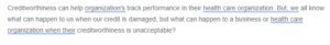 An Organizations Creditworthiness