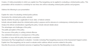 Applying a Plea Bargain to a Criminal Justice Policy