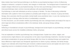 Biological Basis of Psychotherapy