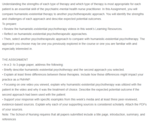 Comparing Humanistic-Existential Psychotherapy with Cognitive Behavioral Therapy