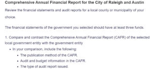 Comprehensive Annual Financial Report for the City of Raleigh and Austin