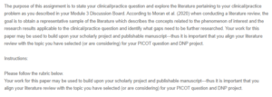 Construction of Clinical Practice Question and Literature Review
