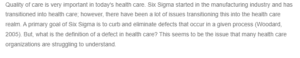 Defects in Health Care
