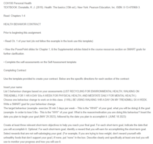 Health Behaviour Contract