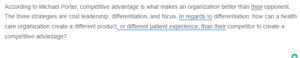 Healthcare Differentiation for Competitive Advantage
