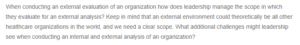 Internal and External Analyses of an Organization