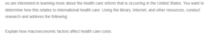 International Health Care- How Macroeconomic Factors Affect Health Care Costs