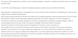 Market Place Simulation - Marketing Strategies Evaluation