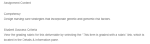 Nursing Care Strategies in Genetics and Genomics