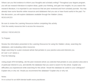 Peer Responses - Using the Walden Library