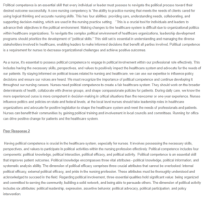 Political Competence in the Healthcare System