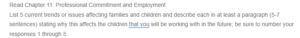 Professional Commitment and Employment-Current Issues Affecting Families and Children