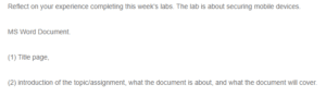 Securing Mobile Devices Lab Report