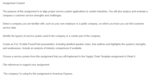 Service System Applications - Case Of American Express