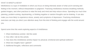 Weekly Challenge - Meditation