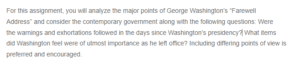 Analyzing George Washingtons Farewell Address- Relevance to Contemporary Governance