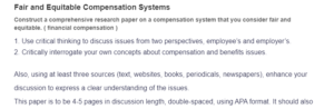 Fair and Equitable Compensation Systems