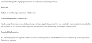 Health Care Sustainability Initiatives