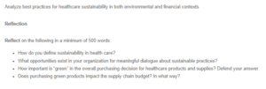Healthcare Sustainability in Environmental and Financial Contexts