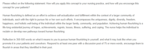 Human Flourishing Reflection