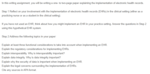 Implementing Electronic Health Record