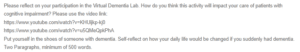 Participation in the Virtual Dementia Lab