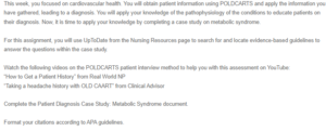 Patient Diagnosis Case Study - Metabolic Syndrome