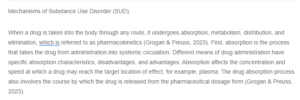 Peer Response- Mechanisms of Substance Use Disorder (SUD)