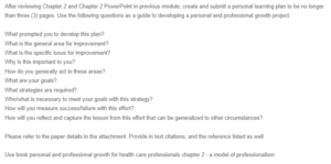 Personal Learning Plan - Professionalism