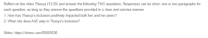 Reflection on Thasya Video