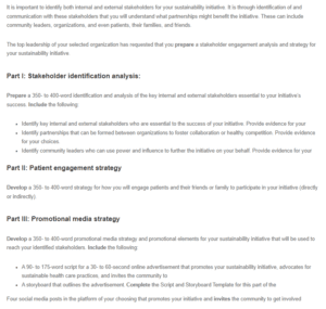Sustainability Initiative Stakeholder Engagement Analysis and Strateg