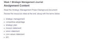 Week 1 Strategic Management Journal